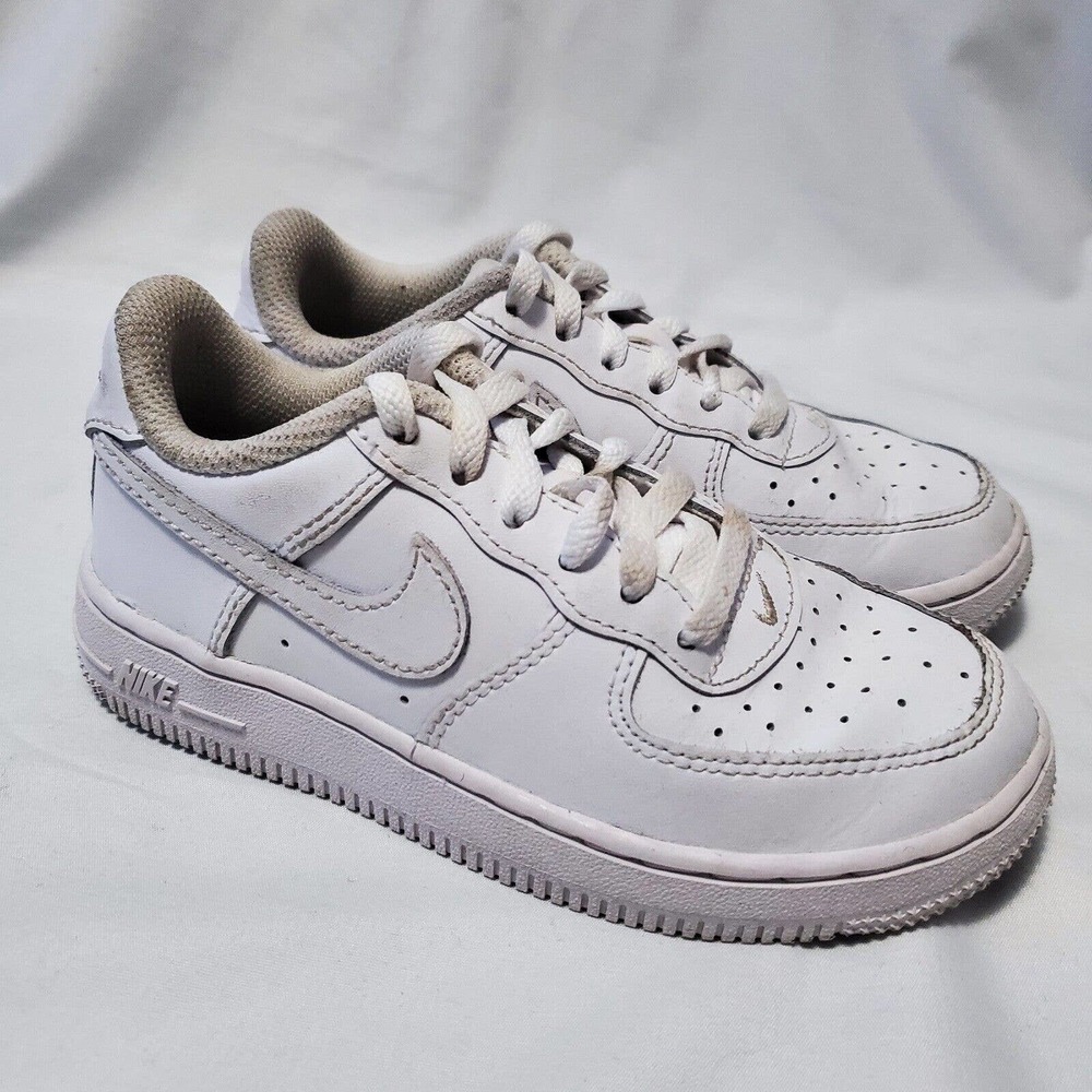 Nike Air Force 1 LE Pre School Triple White Sneakers Youth Size 11C DH2925-111